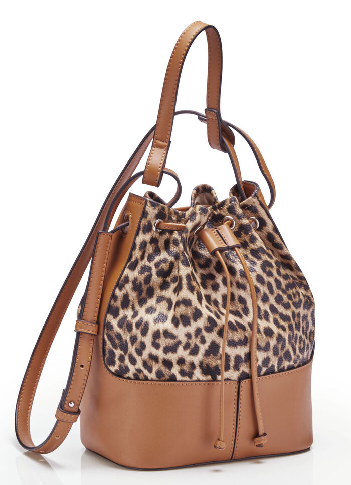 Collezione Alessandro Beutel-Tasche mit Leoparden-Druck BRAUN