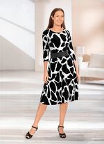 Kleid mit breitem Kunstleder-Einsatz 