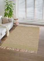 Handgewebter Teppich mit Fransen 