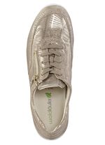 Waldl&auml;ufer Schn&uuml;r-Sneaker aus effektvoll gepr&auml;gtem Nubukleder ANTIKGOLD