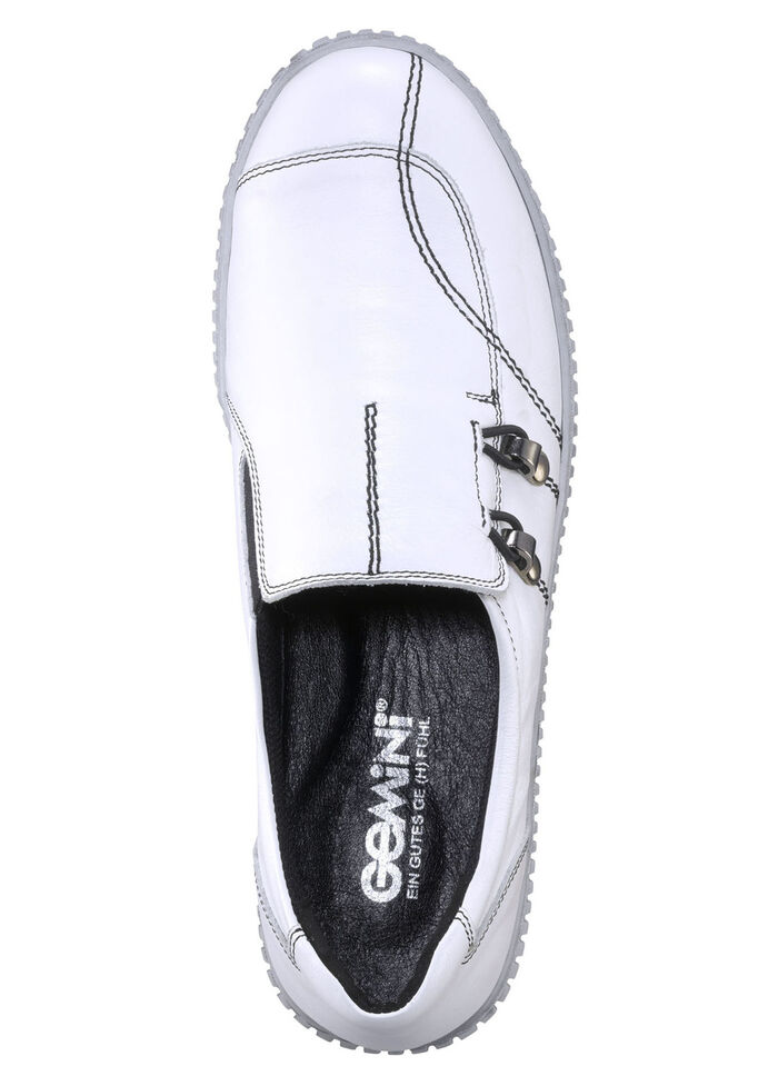 Gemini Slipper aus Rind-Nappaleder mit Zierösen WEISS