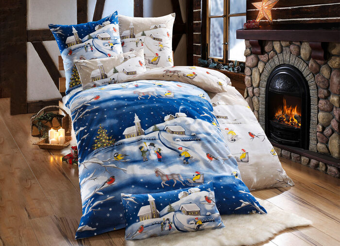 Dobnig Biber-Bettwäsche-Garnitur mit Reißverschluss