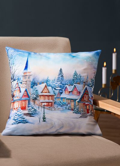 Weihnachtlicher Kissenbezug in Samtoptik 
