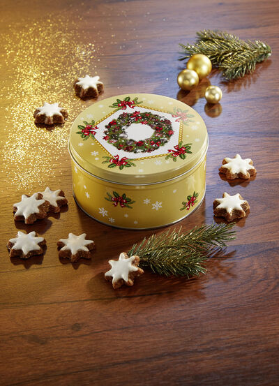 Metalldose mit Zimtsternen 