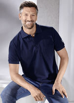 Poloshirt mit kurzer Knopfleiste MARINE