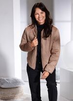 Kurzjacke aus Veloursleder-Imitat 