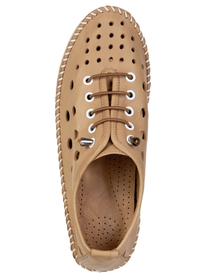 ELENA EDEN, sommerliche Damen-Slipper, Weite G, mit herausnehmbarem Fußbett CAMEL