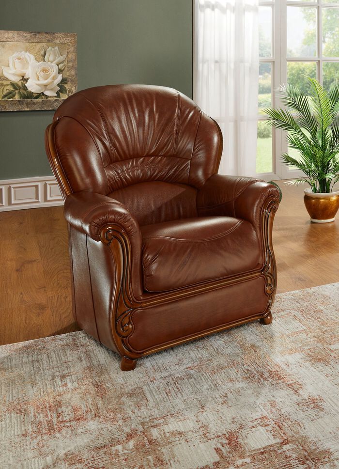 Frei im Raum aufstellbare Polsterm&ouml;bel mit Lederbezug 