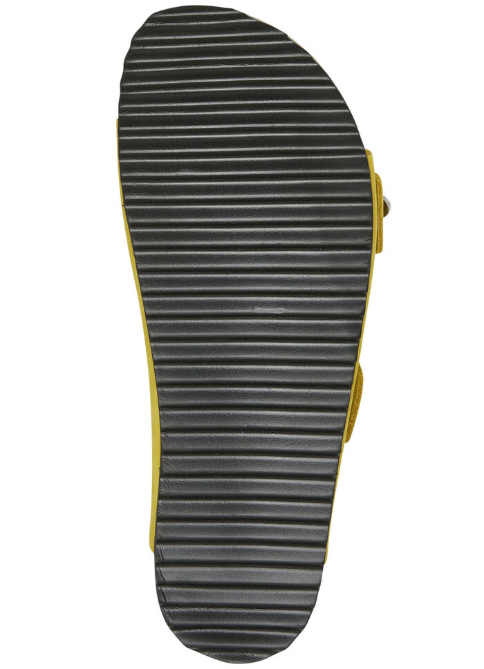 Andrea Conti Pantolette mit bunt bedrucktem Lederfußbett GELB