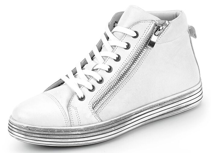 Gemini Schn&uuml;r-Stiefelette mit praktischem Seitenrei&szlig;verschluss WEISS