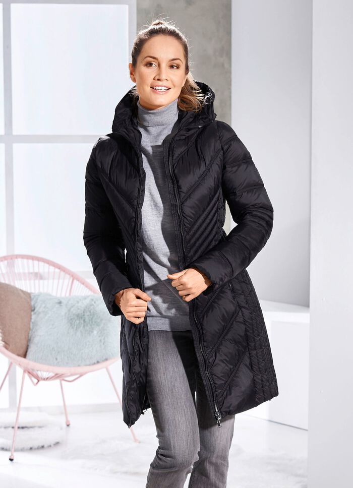 Kurzmantel mit fester Kapuze 