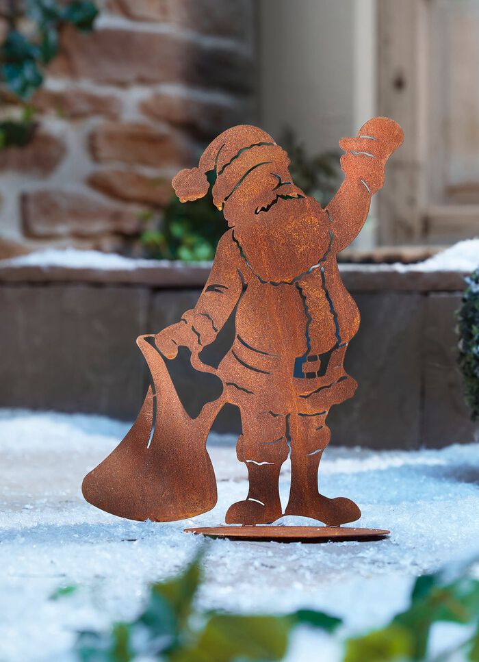Silhouette Nikolaus aus gerostetem Stahlblech 