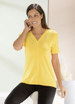 Shirt mit edler Strasszier in 2 Farben GELB