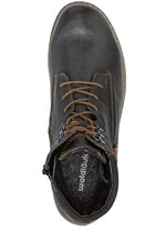 Waldläufer Schnür-Stiefelette mit Warmfutter aus reiner Baumwolle SCHWARZ