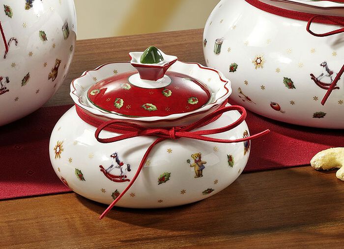 Villeroy & Boch Gebäckdosen aus Porzellan WEISS/ROT