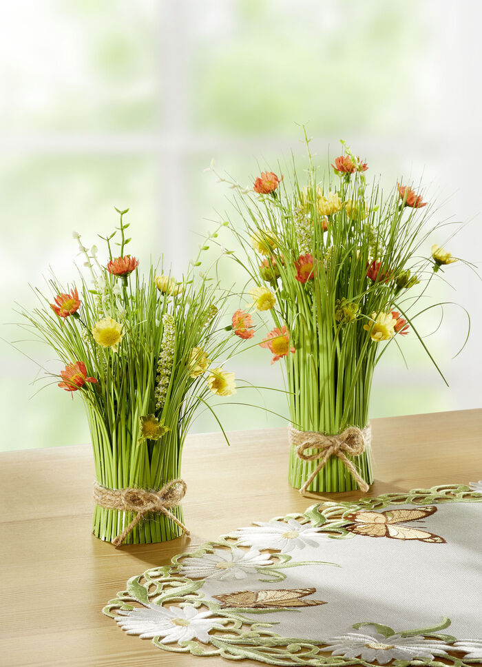 Frühlingsstrauß in natürlichen Farben GRÜN-ORANGE-GELB
