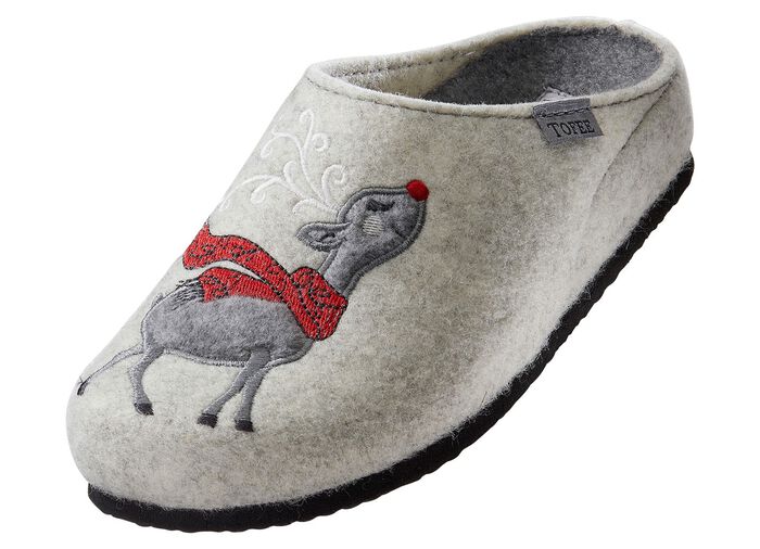 Flauschig warmer und kuscheliger Hausschuh WINTERWEISS