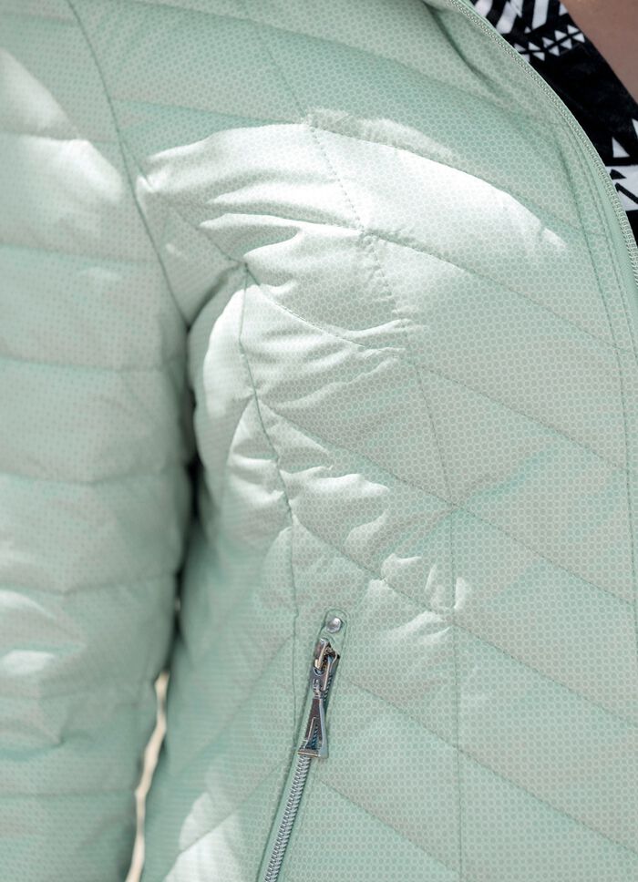 Jacke mit Rei&szlig;verschlusstaschen MINT-WEISS