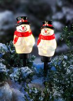 Schneemann mit Beleuchtung 