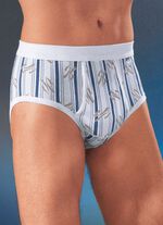 Viererpack Slips aus Feinripp mit Eingriff, bunt dessiniert 