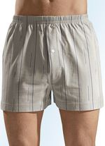 Viererpack Boxershorts, mit Eingriff, uni gestreift 