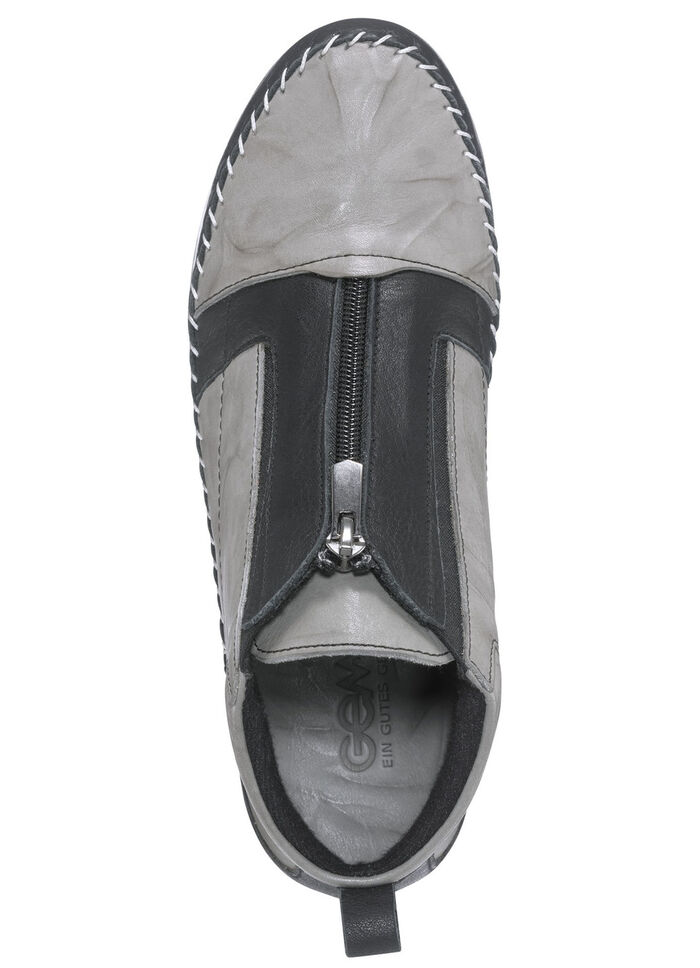 Gemini Mokassin-Bootie mit Knitter-Struktur GRAU-SCHWARZ