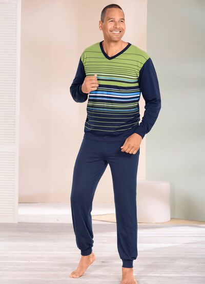 Schlafanzug mit V-Ausschnitt 