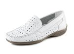 ELENA EDEN, sommerliche Damen-Slipper, Weite H, mit herausnehmbarem Fu&szlig;bett WEISS