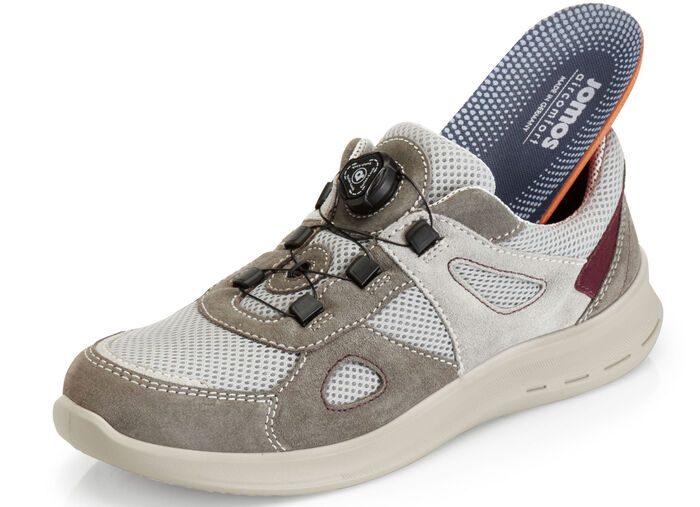 Sneaker mit praktischem Dreh-Schnellverschluss GRAU-BORDEAUX