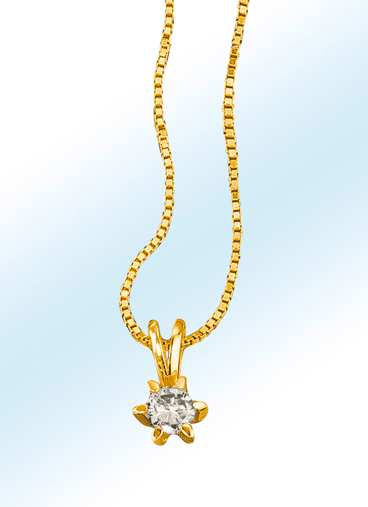 Solitär-Anhänger mit Veneziakette Solitär-Anhänger mit Veneziakette