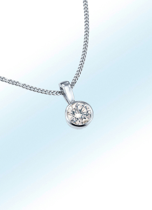 Solitär-Anhänger in Weißgold, mit Brillant Solitär-Anhänger in Weißgold, mit Brillant