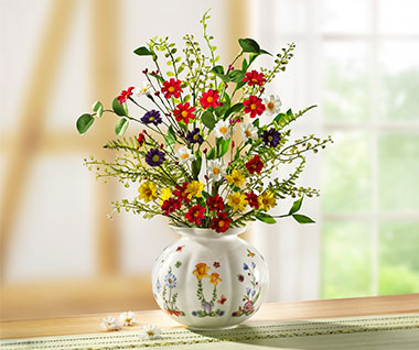 Edle Kunstblumen und hochwertige Kunstblumengestecke