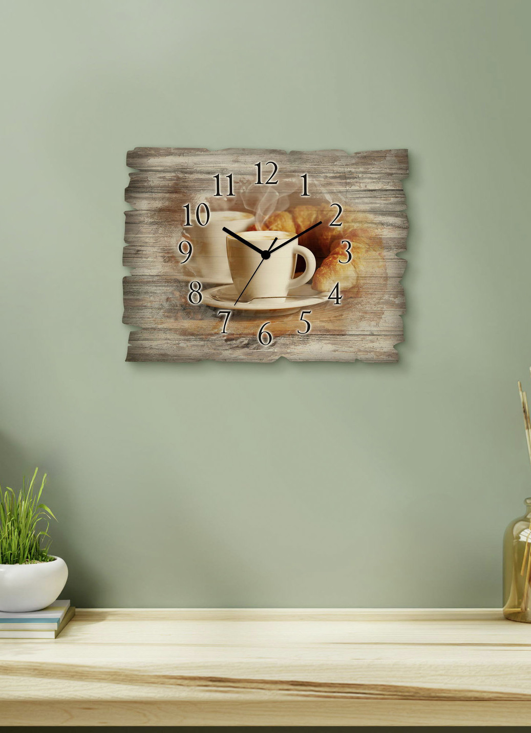 Mit Quarzuhrwerk Wanduhr im Vintage-Look BRAUN 000